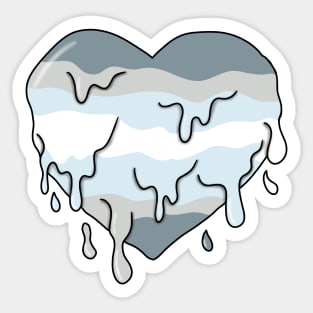 Melting demiboy heart Sticker